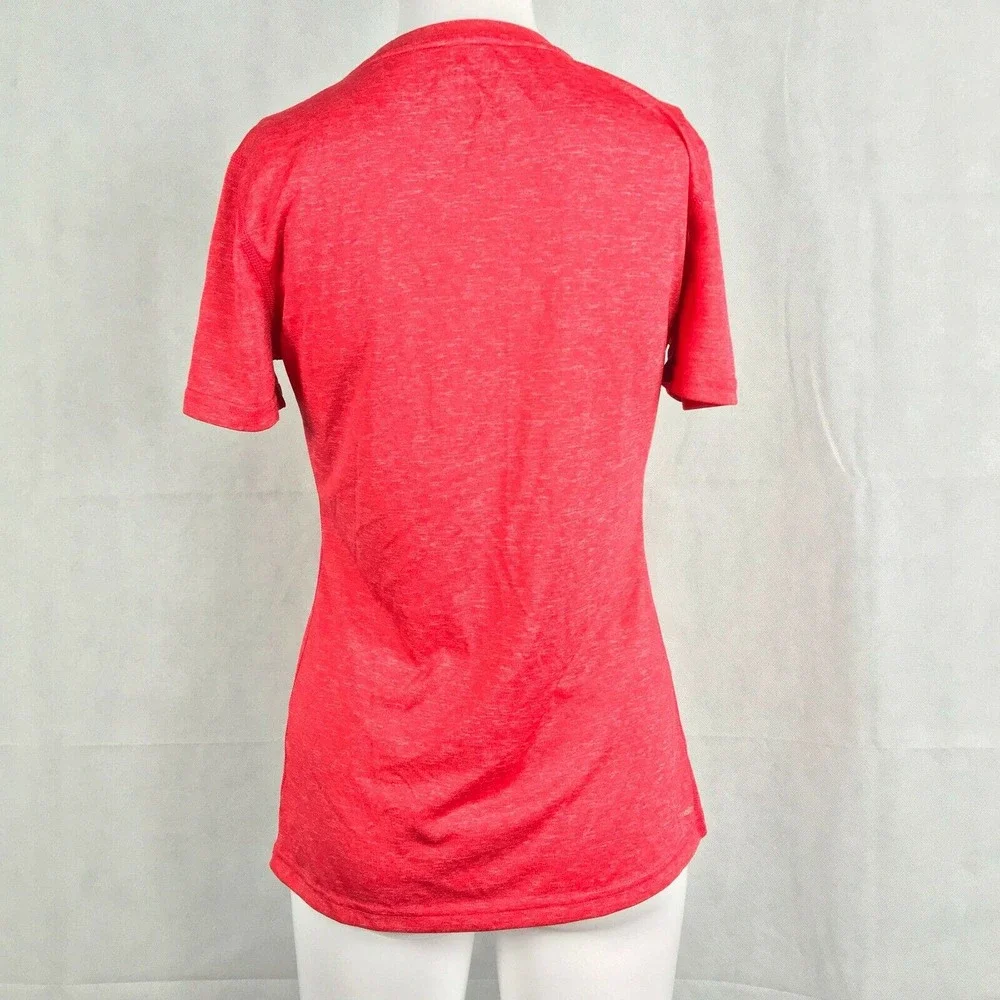 Adidas T-Shirt Womens Sz S Red Knit Athletic V-Neck Ultimate‎ Running Workout